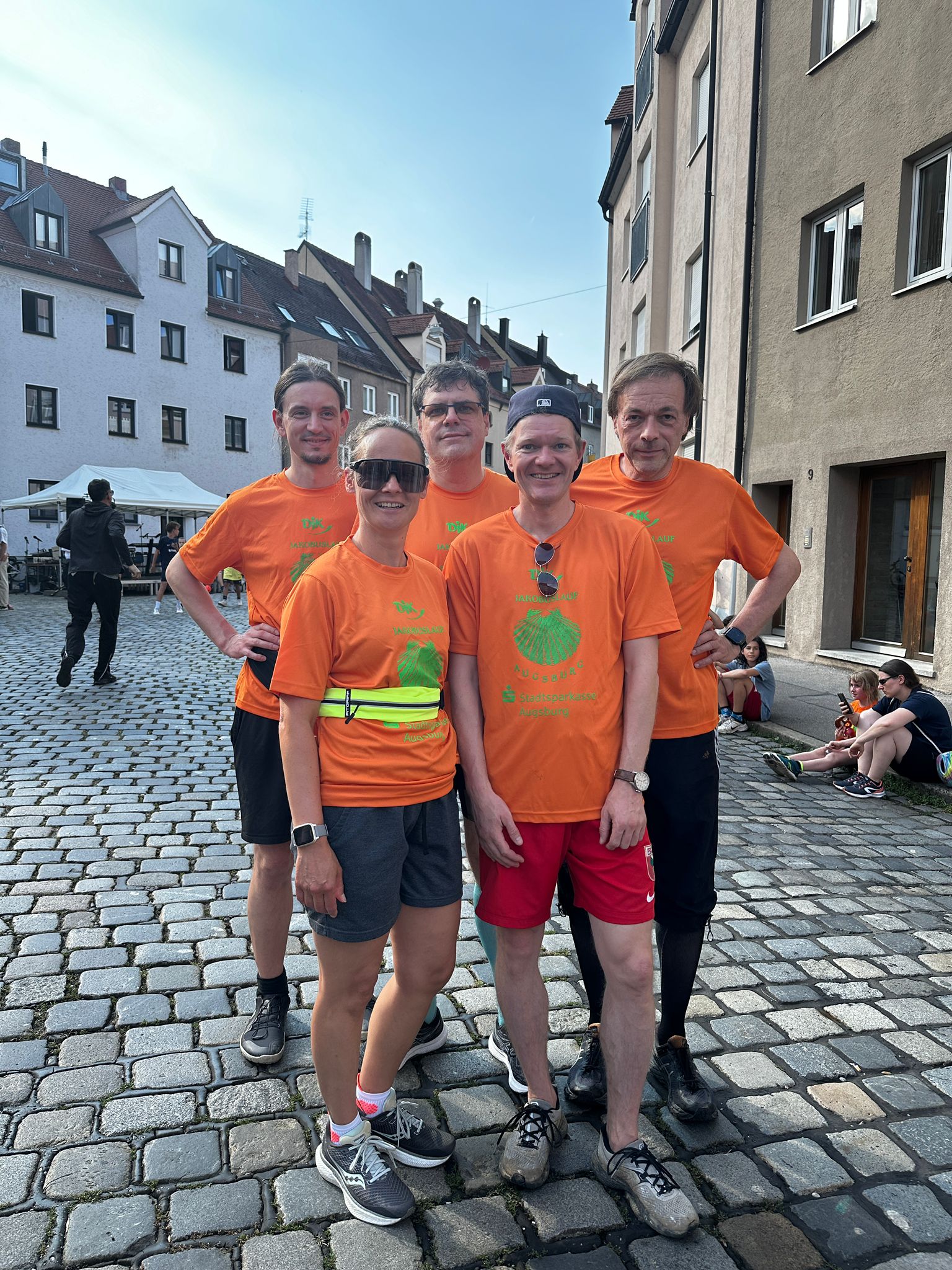 Unser Karatekas Simon G., Carina U., Andi V., Andi K., Robin T. beim 24. DJK Jakobuslauf 2024